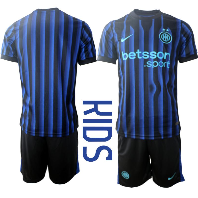 Youth 2025-2026 Club Inter Milan CF home Black Blank Soccer Jersey->customized soccer jersey->Custom Jersey